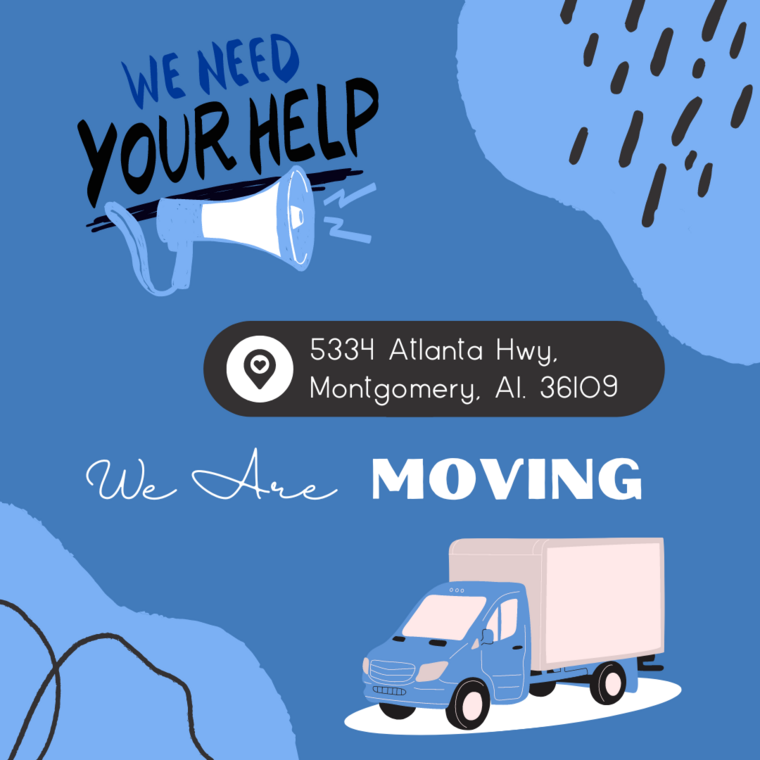 We are moving and we need your help! 
4/17 6:00-8:00 pm 
4/18 6:00-8:00 pm
4/19 6:00-8:00 pm